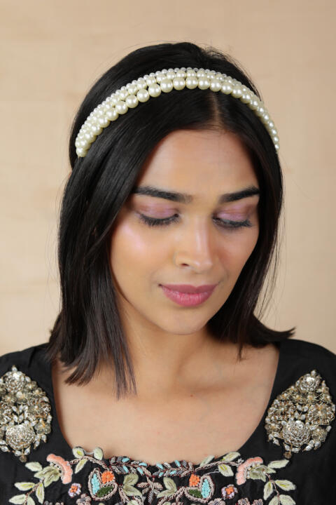 statement pearl hairband for women