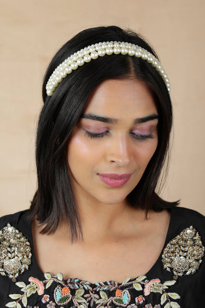 statement pearl hairband for women