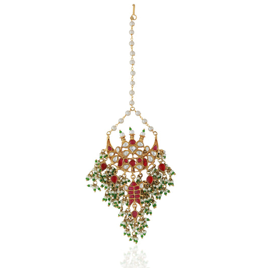 Pink Maangtikka/wedding wear/Indian jewellery