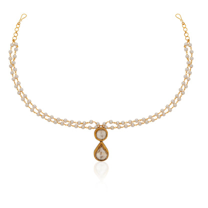 Gold plated pearl necklace