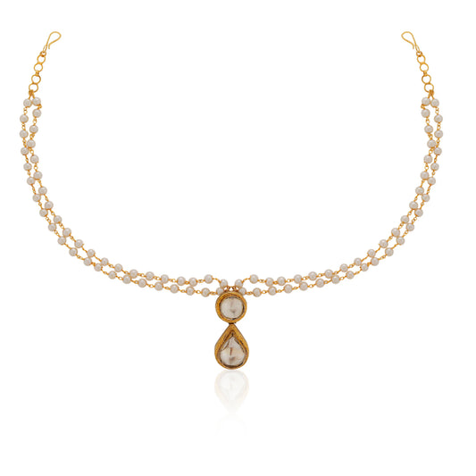 Gold plated pearl necklace