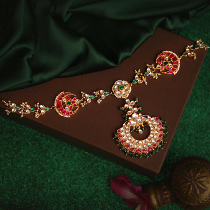 Traditional Rajasthani gold plated hairband