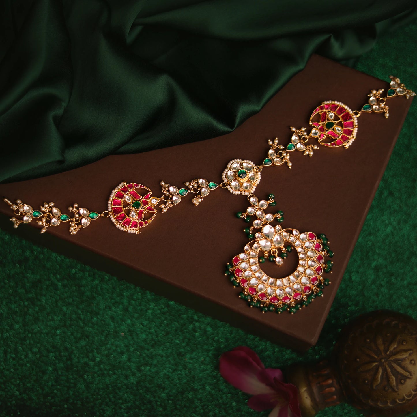 Traditional Rajasthani gold plated hairband
