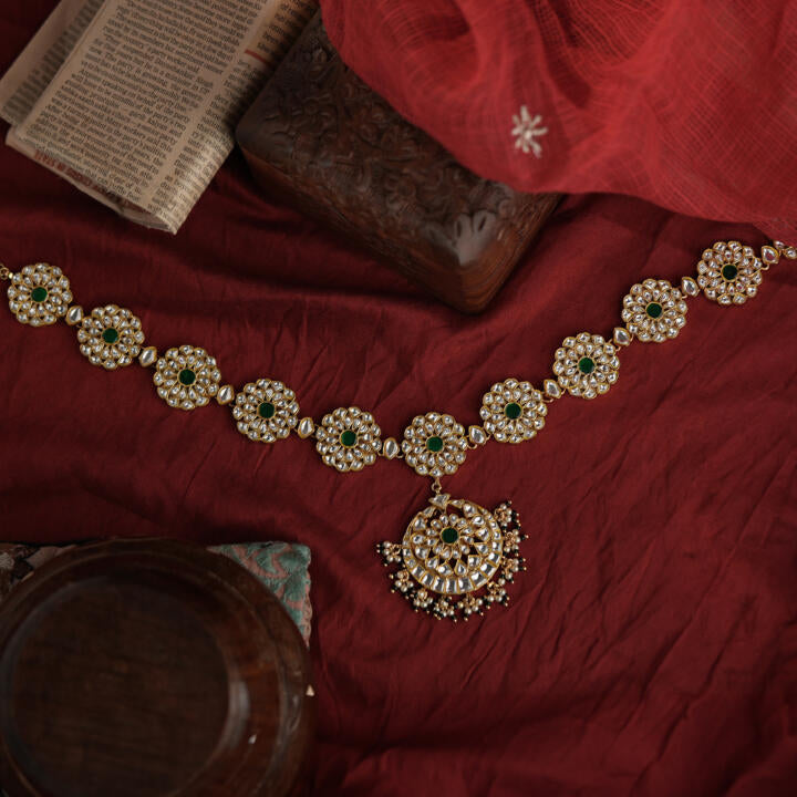 Green gold plated rajasthani mathapati