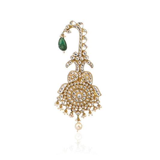 Silver Based Gold Coated Kilangi With Jadtar Stones An A Touch Of Emarald