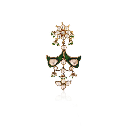 Green Plant Brooches White Flower Groom Men Wedding Suit Pin