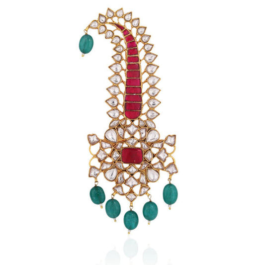 Stunning Pink Traditional Wear Kalgi For Men