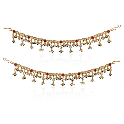Indian Wedding Special Pink And Green Jadtar Women'S Wear Payal