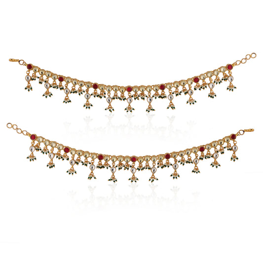 Indian Wedding Special Pink And Green Jadtar Women'S Wear Payal