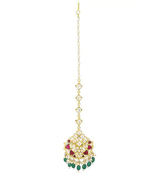 Multicolor Stone studded Maang tikka Jewellery Designs