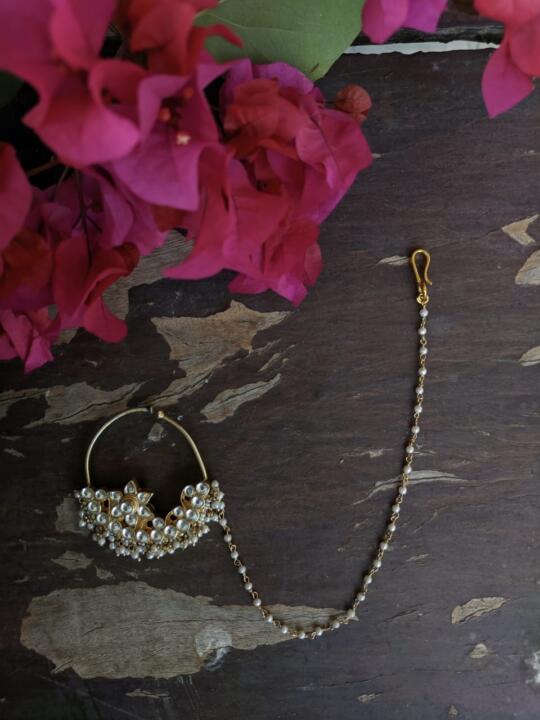 Elegant Beaded Nosering