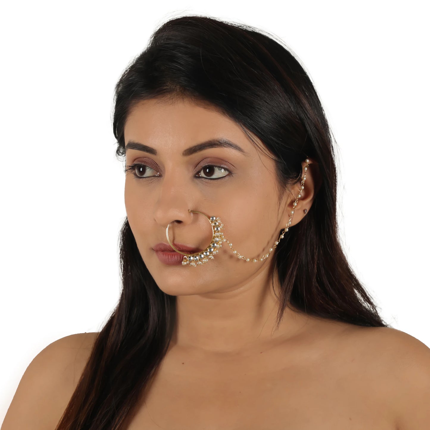 Gold Plated Handcrafted Nath/Bridal Fashion Nath For Women