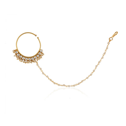 Gold Plated Handcrafted Nath/Bridal Fashion Nath For Women