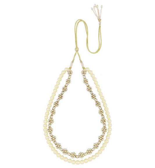 White  Jadtar studded Neck Piece