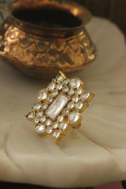 Rectangular Stone Studded Ring