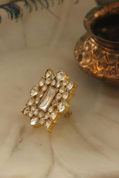 Rectangular Stone Studded Ring