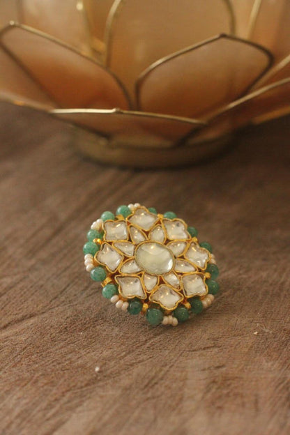Small Flower Light Green Ring