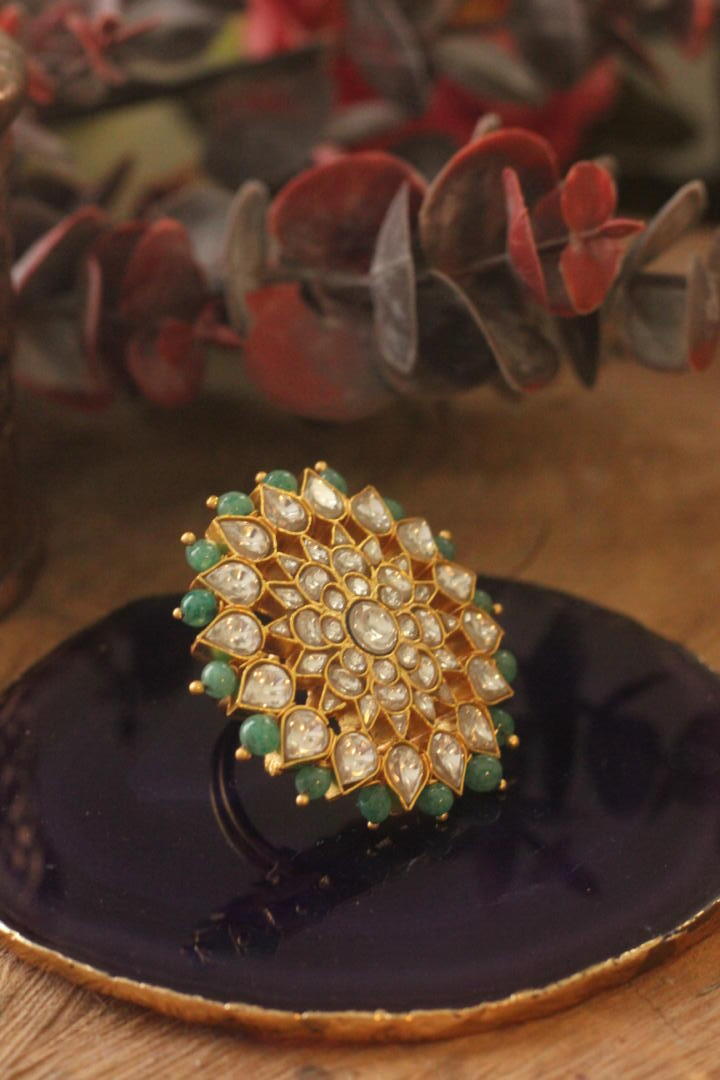Pastel Sea Green Jadtar Ring