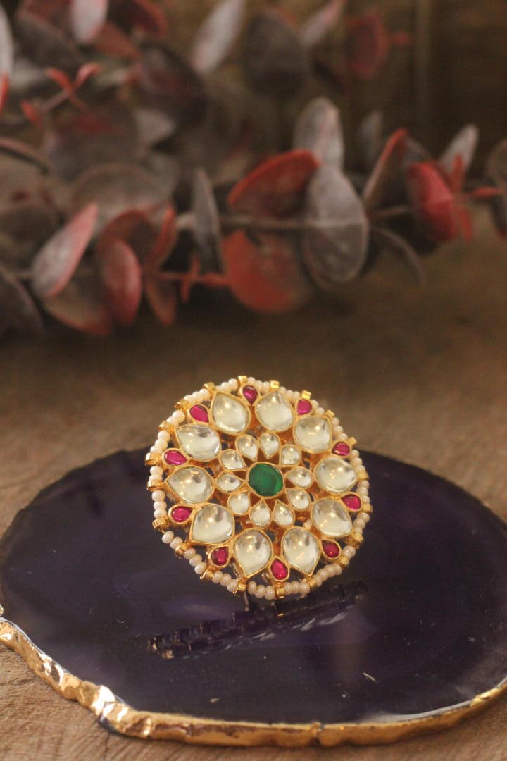 Pink & Green Flower Ring Wedding Wear /Bridal Special