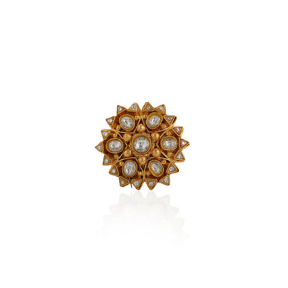 Gold Plated Jadtar Stone Gold Plated Ring