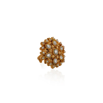 Gold Plated Jadtar Stone Gold Plated Ring