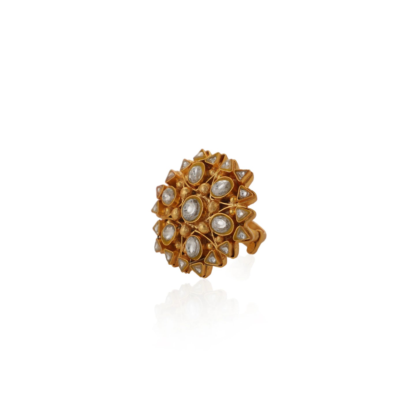 Gold Plated Jadtar Stone Gold Plated Ring