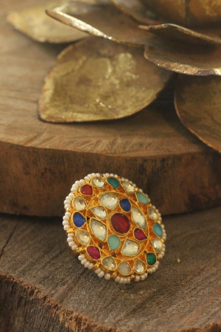 Multicolour Floral Ring/Adjustable Ring