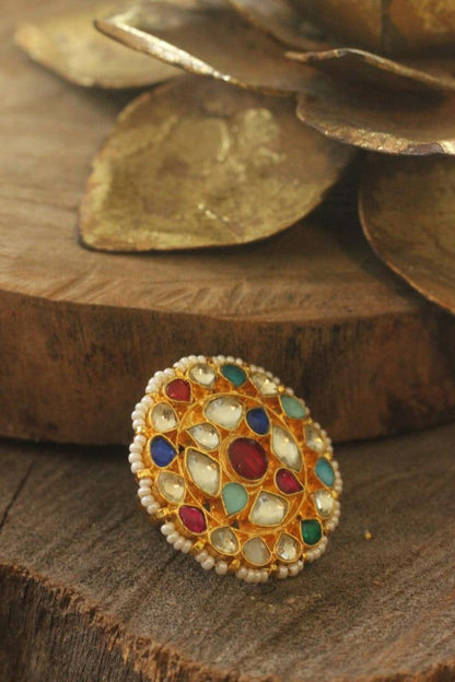 Multicolour Floral Ring/Adjustable Ring