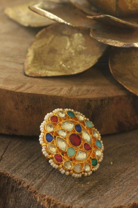 Multicolour Floral Ring/Adjustable Ring