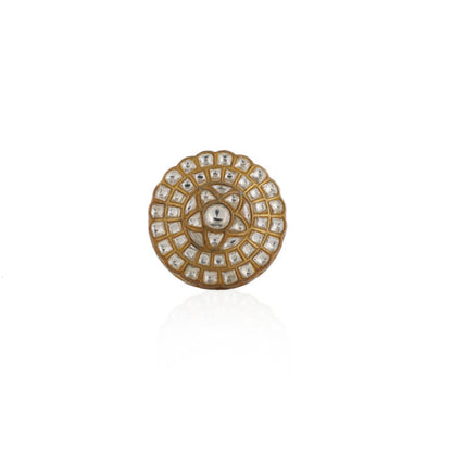 White Flower Jadtar Ring By Riana Jewellery