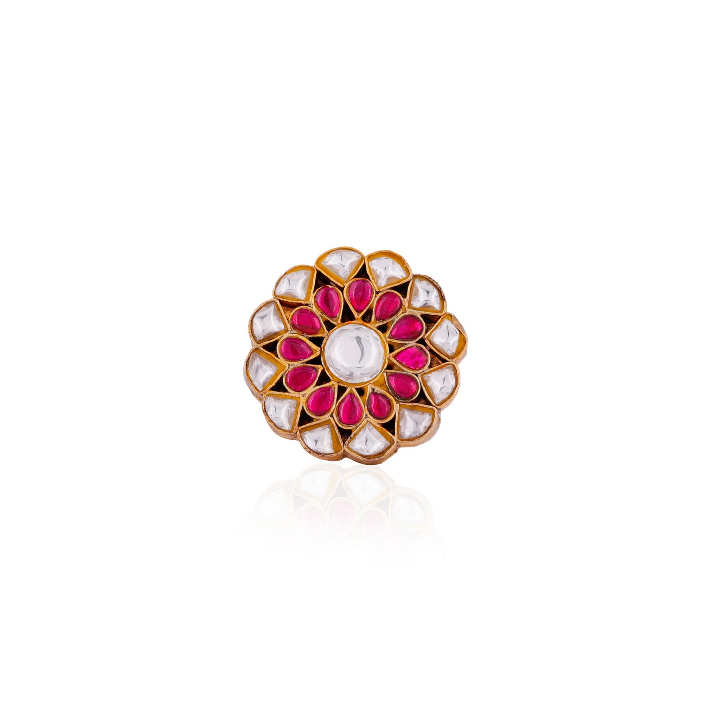 pink jadau ring