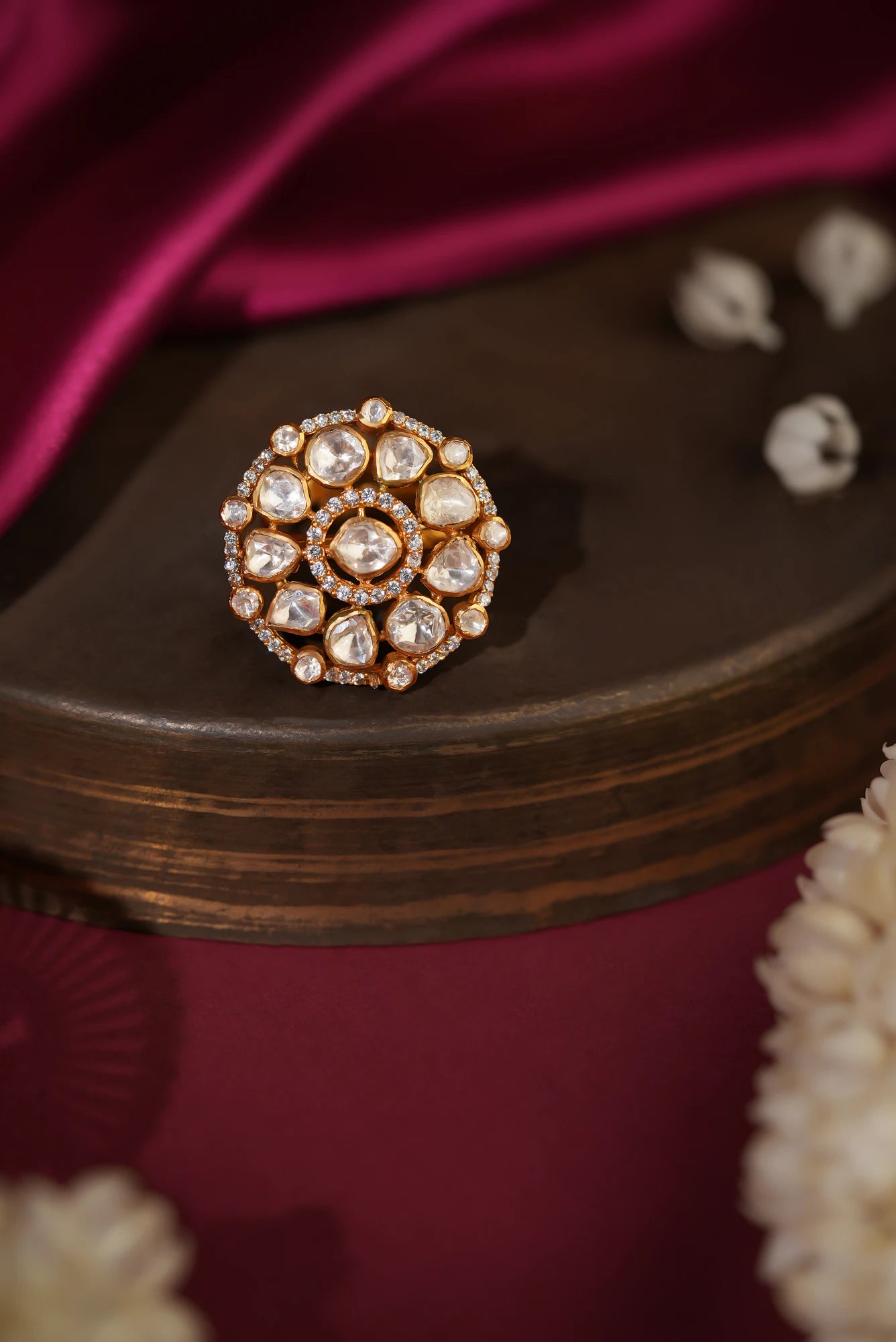 Moissanite adjustable ring