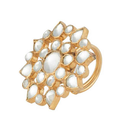 White Jadtar Studded Ring