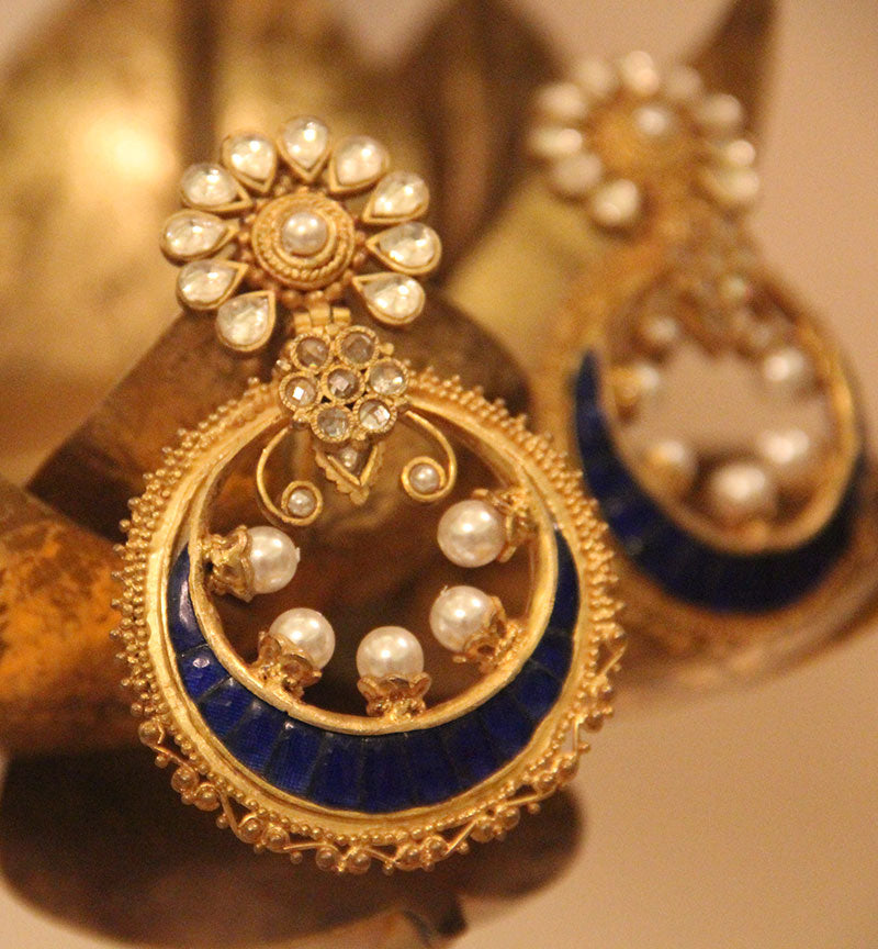 Royal blue chaand baalis