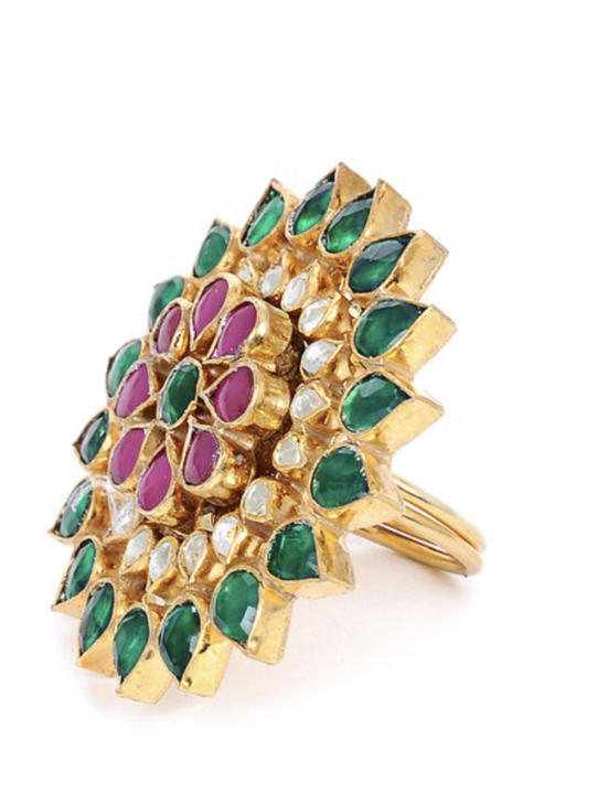 Multicolored Jadtar Ring