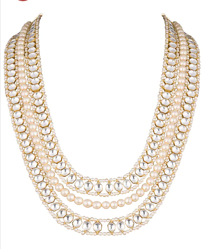 6 Corner White Stone Long Maala