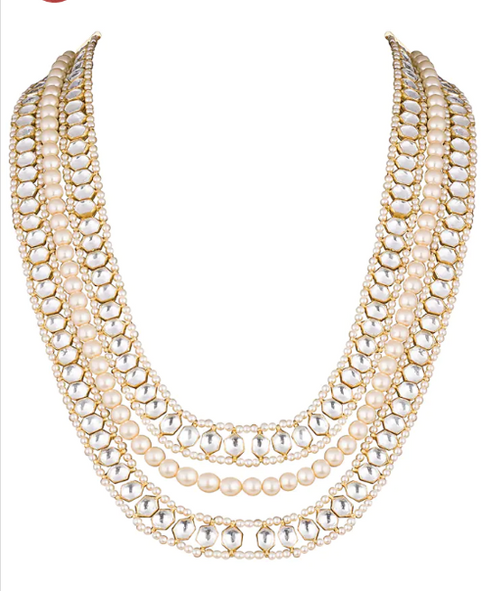 6 Corner White Stone Long Maala