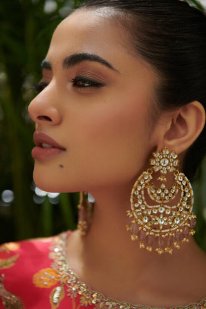 Pastel Pink Colored Pearl Studded Chaanbalis
