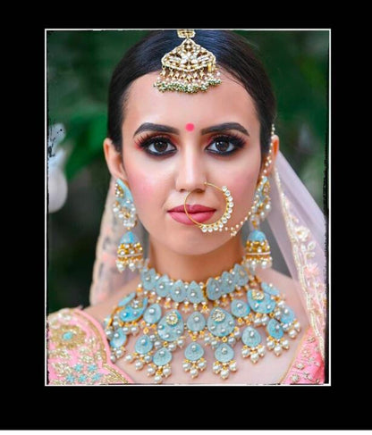 Delicate Nose Ring With White Jadtar Stones