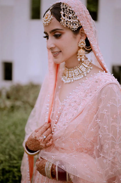 White Jadtar  Stone Pearl Maangtikka
