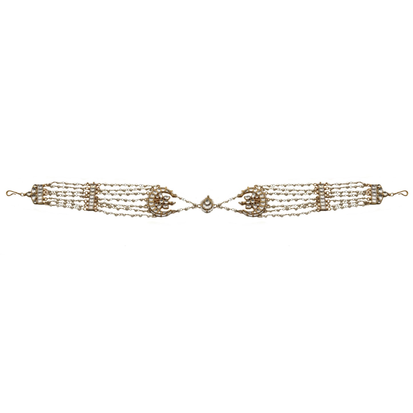 WHITE CHAAND SHAPED HAIR BAND
