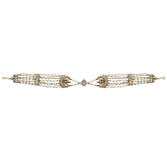 WHITE CHAAND SHAPED HAIR BAND