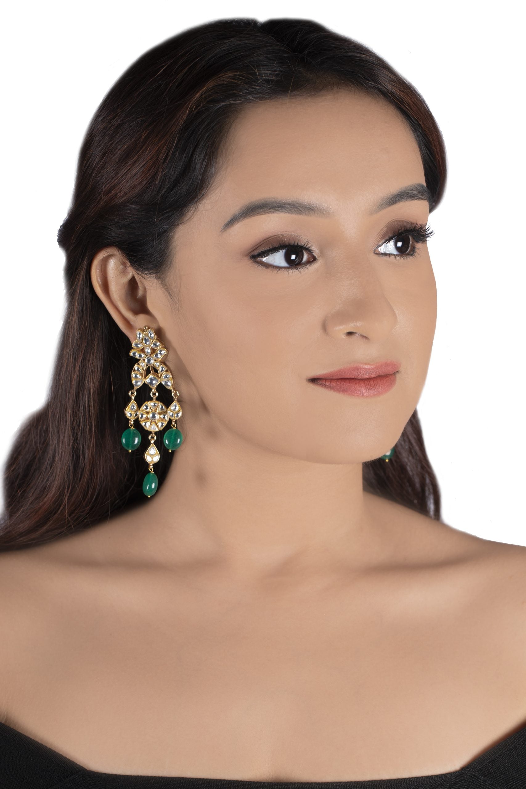 Green long necklace jewellery