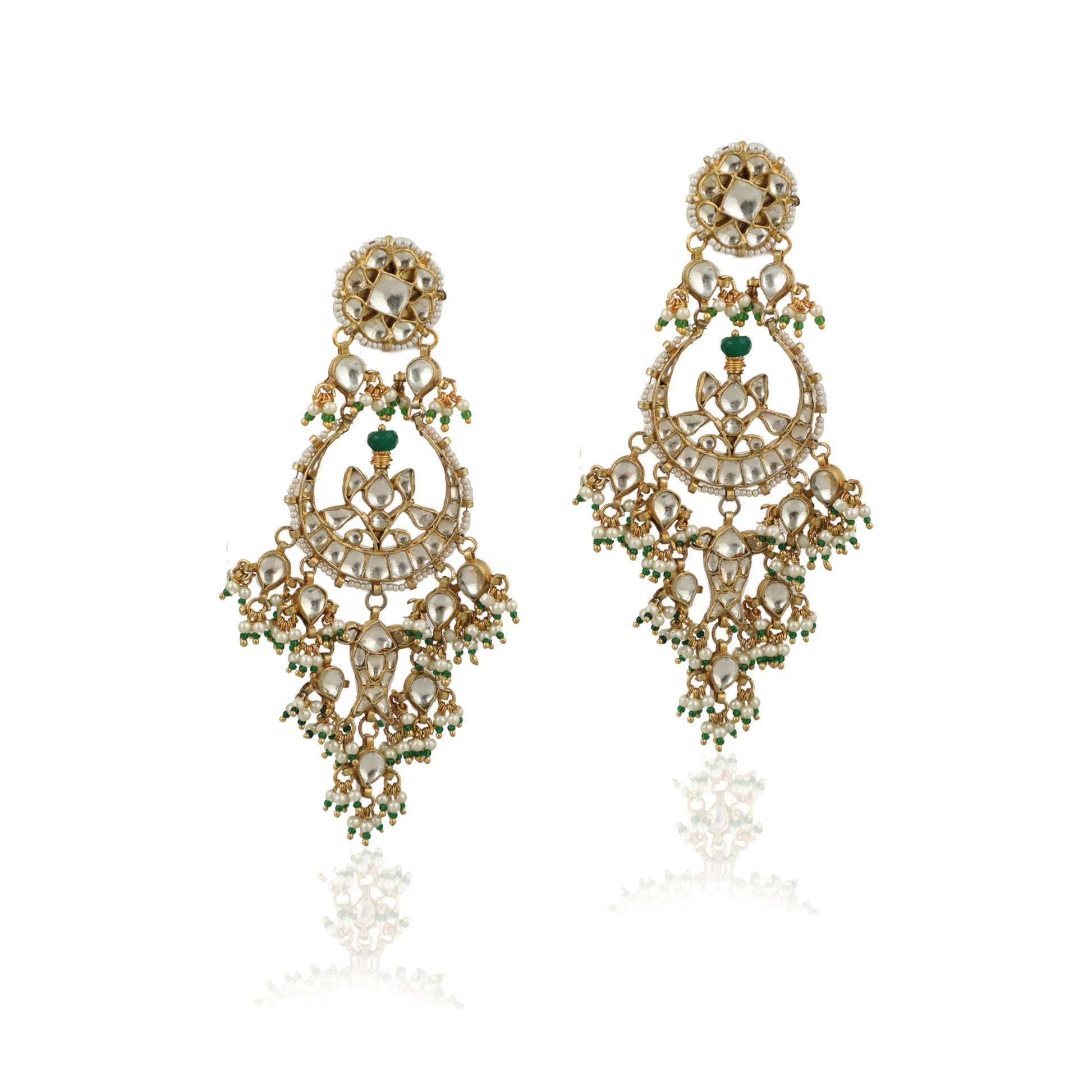 Three Layered chaand shape necklace set