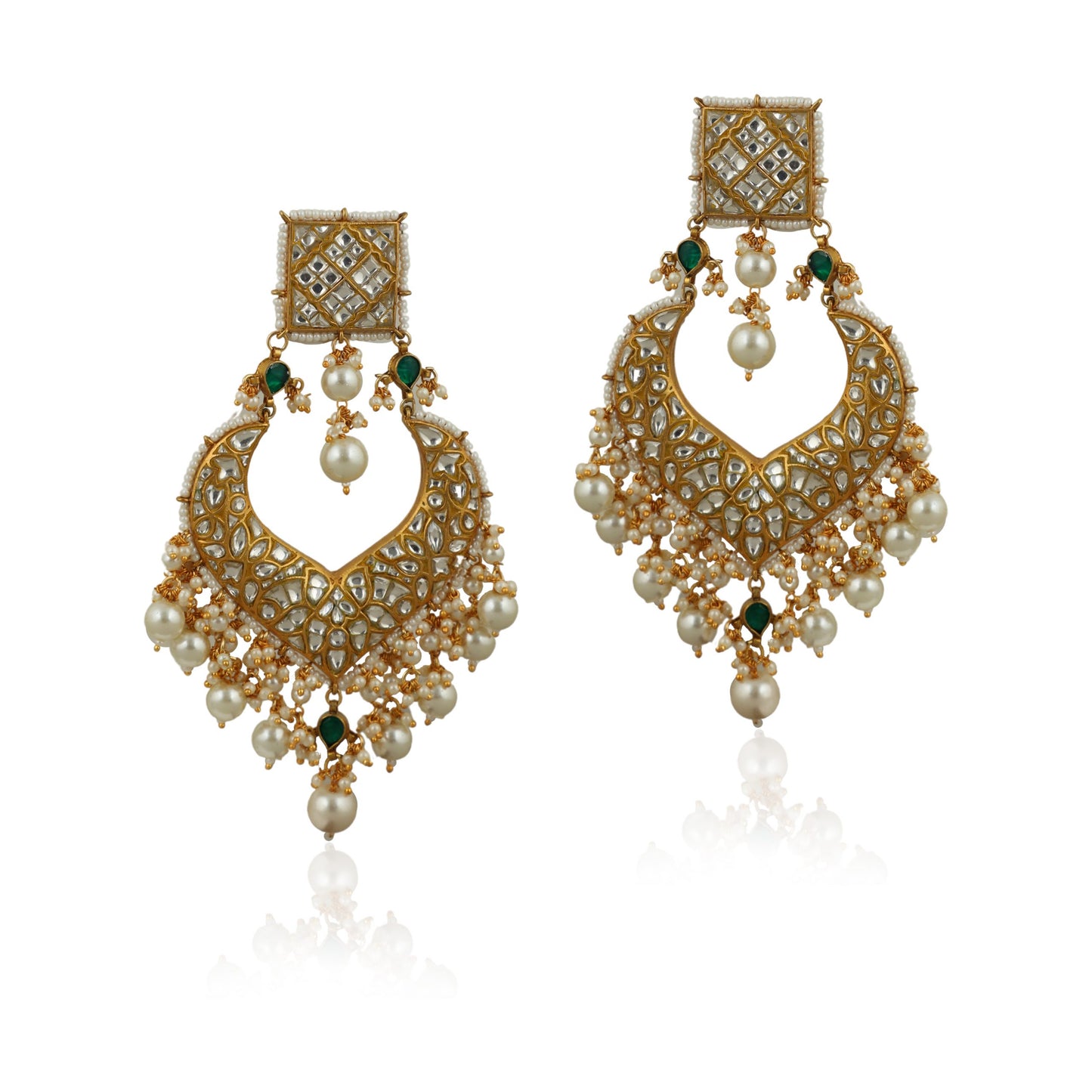 BRIDAL NECKLACE SET IN WHITE AND GREEN