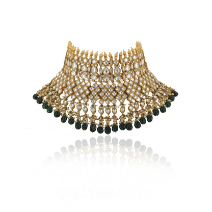 HEAVY BRIDAL NECKLACE WITH UPPER GOLDEN BALLS