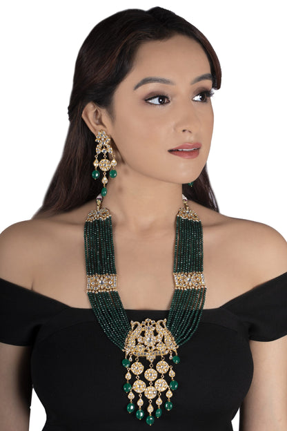 Green long necklace jewellery