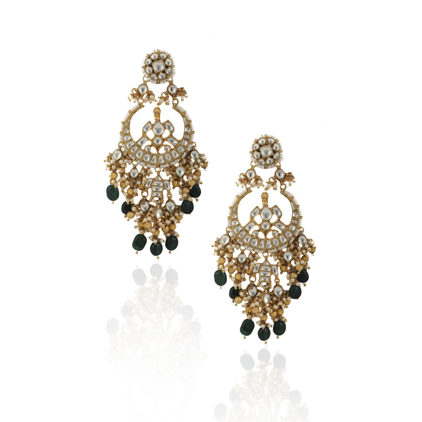 HEAVY BRIDAL NECKLACE WITH UPPER GOLDEN BALLS
