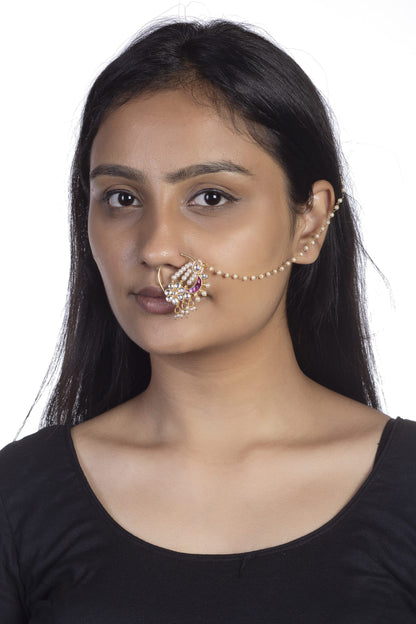 Jadtar and beaded Heavy Nosering