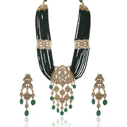 Green long necklace jewellery
